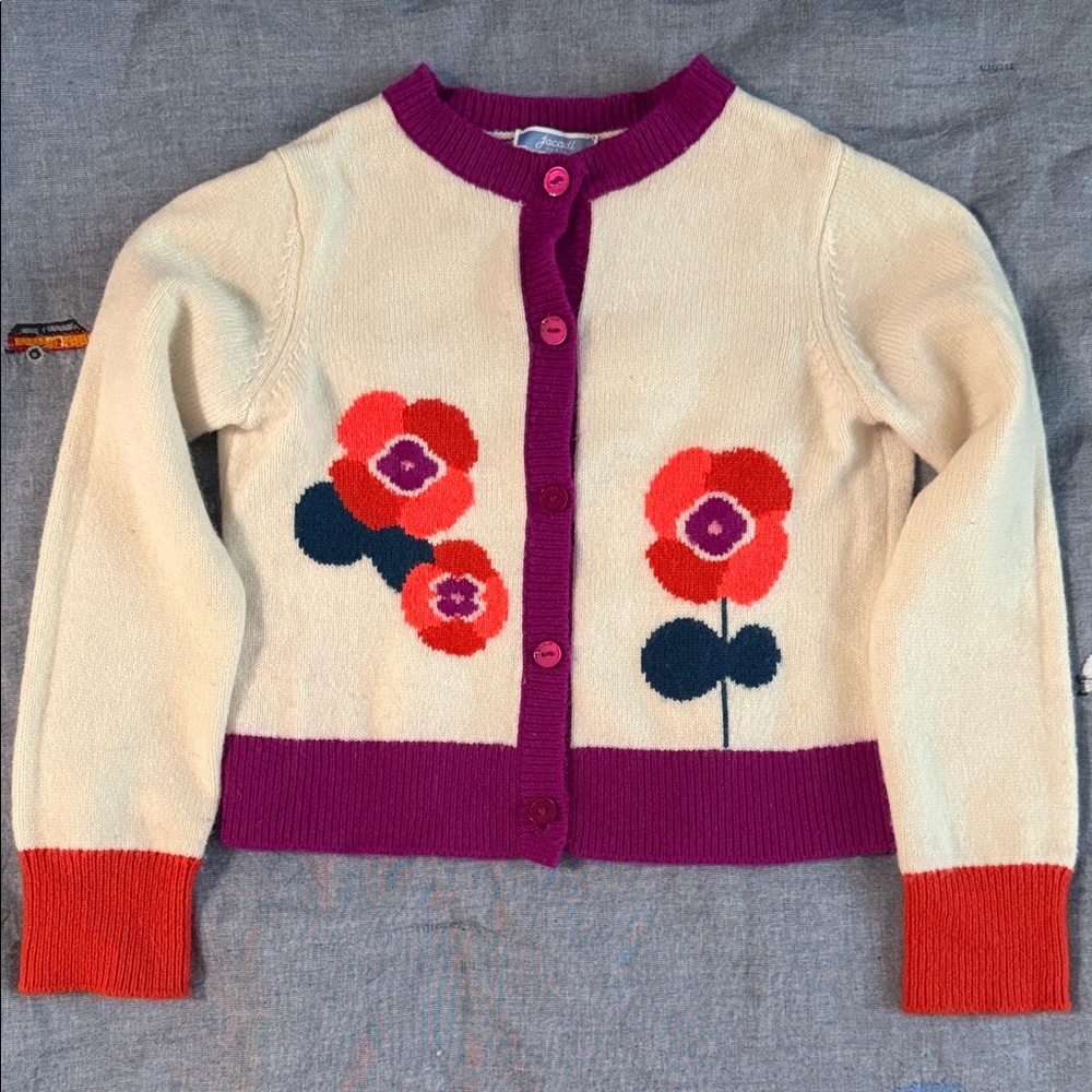 Jacadi Short Cream Floral Cardigan